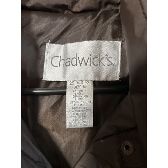 Chadwick’s Down Puffer Vest - Women’s Sz M - Brown - slash pockets - Picture 3 of 7